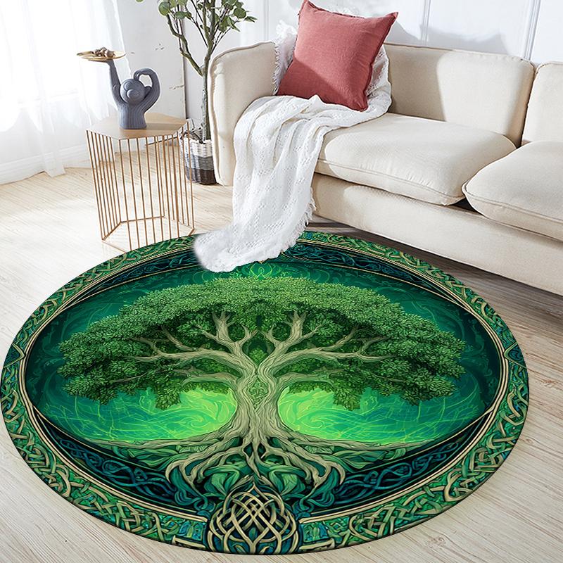 Tree of Life Pattern Round rug,Carpet Rug for Living Room Bedroom Sofa Playroom Decor,Non-slip Floor Mat,Holiday Gifts and Birthday Gifts