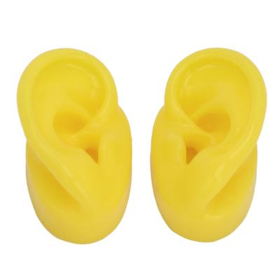 2 Pezzi Modello Orecchio in Silicone Morbido Resistente Senza Bolle Giallo Impermeabile Stampo per Espositori Auricolari per Ospedale