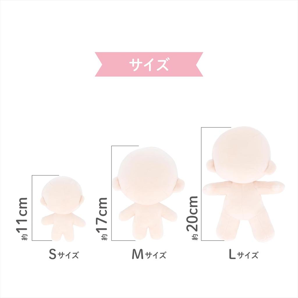 KIYOHARA Oshi Nui Korpus Lalki Pluszowej Rozmiar L 14cm szer. x 20cm wys. x 8cm gł. #SM Sakura Mleczny Meszek Krótka Peruka Wzór i Przepis Kod QR w Zestawie NUI-09