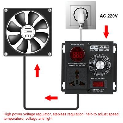 For Light Speed Temperature Volts Variable Voltage Controller High Power Compact Voltage Regulator AC 220V 4000W
