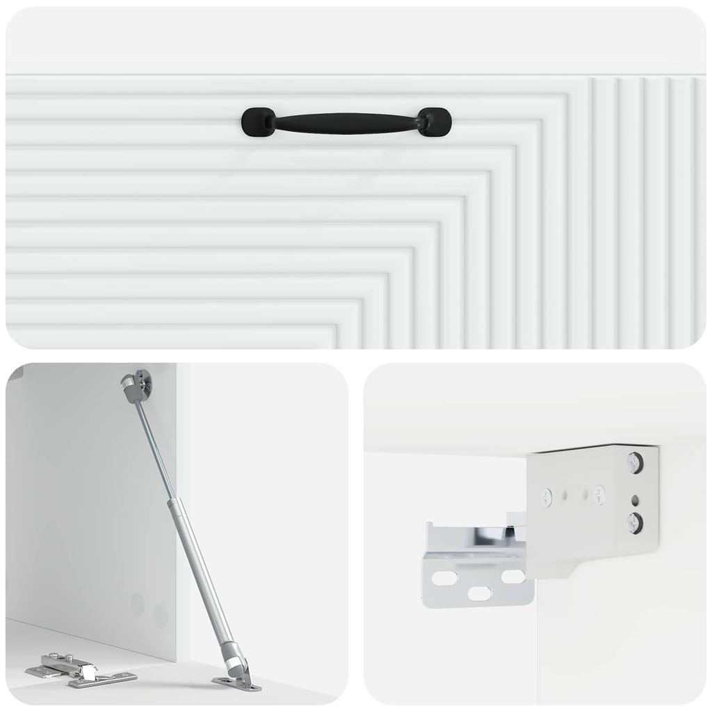 Wall Mounted TV Cabinet White 98 x 31 x 30 cm Particleboard