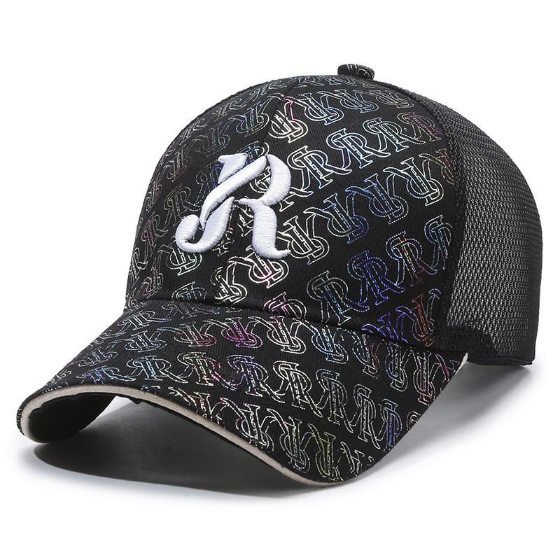 R Letter Embroidered Baseball Hat Stylish Sun Protection Peaked Cap Gift Fashion
