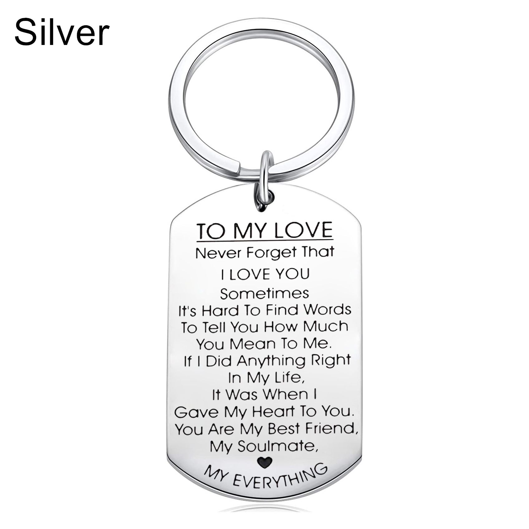 

Wedding Husband Anniversary Lover Gifts Boyfriend Key Ring Keychain TO MY LOVE Valentines Day срібний