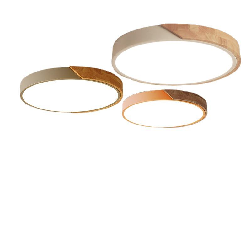 Nordic Log Style Ceiling Lamp - Modern, Eye-Caring Light for Bedroom, Living Room, or Hallway.