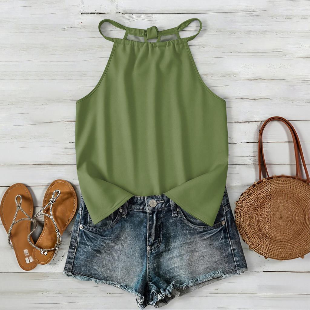 Women’s Bohemian Sleeveless Tank Top with Neck and Relaxed Fit for Outdoor and Casual Wear Comfortable Layer
