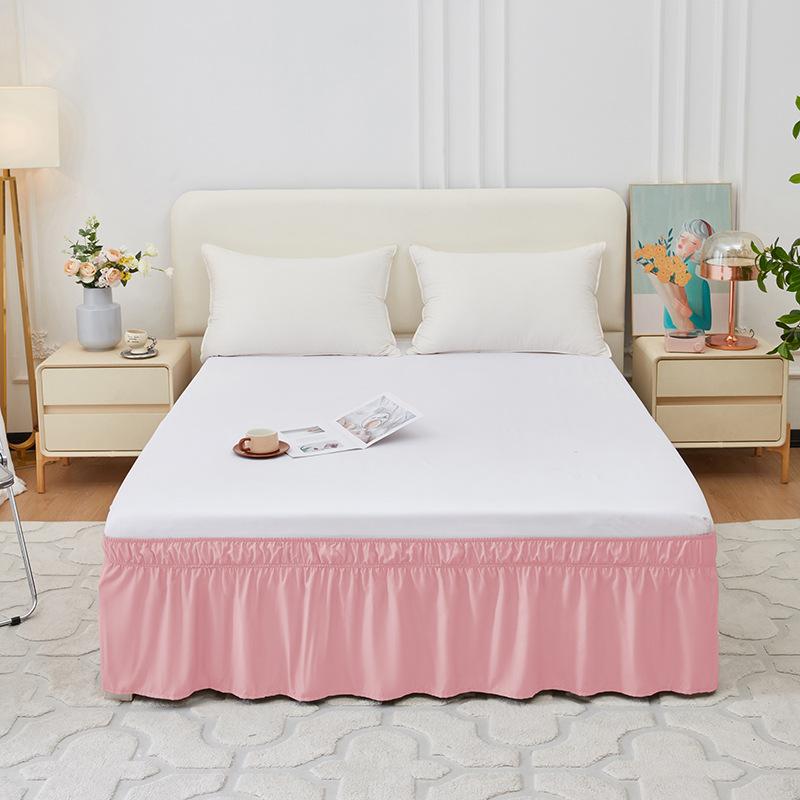 King Queen Twin Wrap Around Dust Elastic Ruffle Bed Skirt Bedding for Easy Fit Wrinkle-Free Washable Fade Resistant Home Decor