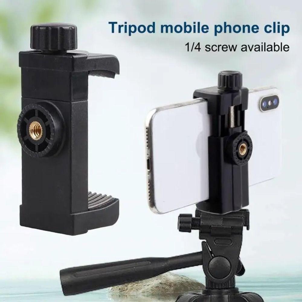 NEW 1/4 inch Screw Tripod Mount Adapter Two-hole Adjustable Tripod Phone Holder Universal Cellphone Clamp Live Streaming