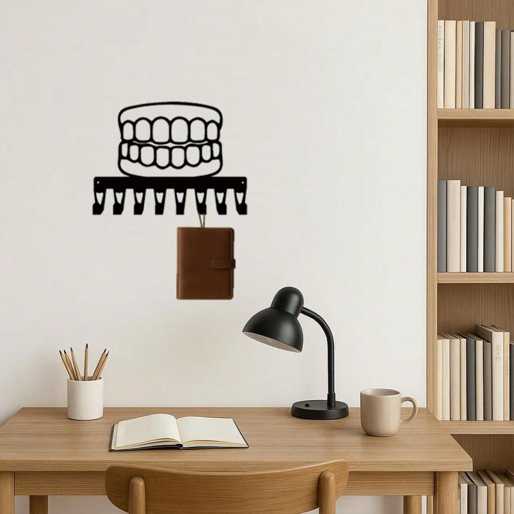 Minimalist Dental Key Holder Wall Hooks Single Piece Metal Wall Art Decor