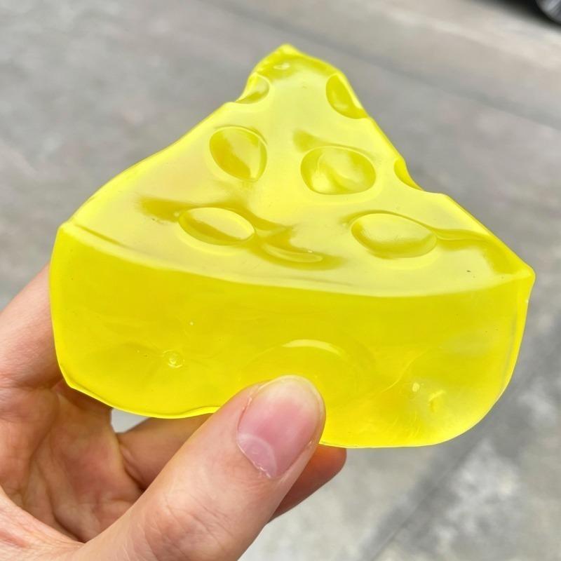 Plastizität Käse Kokosöl Squishy Spielzeug Super Weich Dreieckiger Käse Stressabbau Sensorisches Spielzeug ASMR Kneten Anti-Stress Geschenk