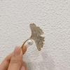 Ginkgo Leaf Pearl Rhinestone Brooch Scarf Pin