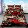 Duvet Cover 3-piece Christmas Themed Santa Claus Snowman Print (1 Duvet Cover+2 Pillowcases, No Core) Soft Bedding Set Soft Best