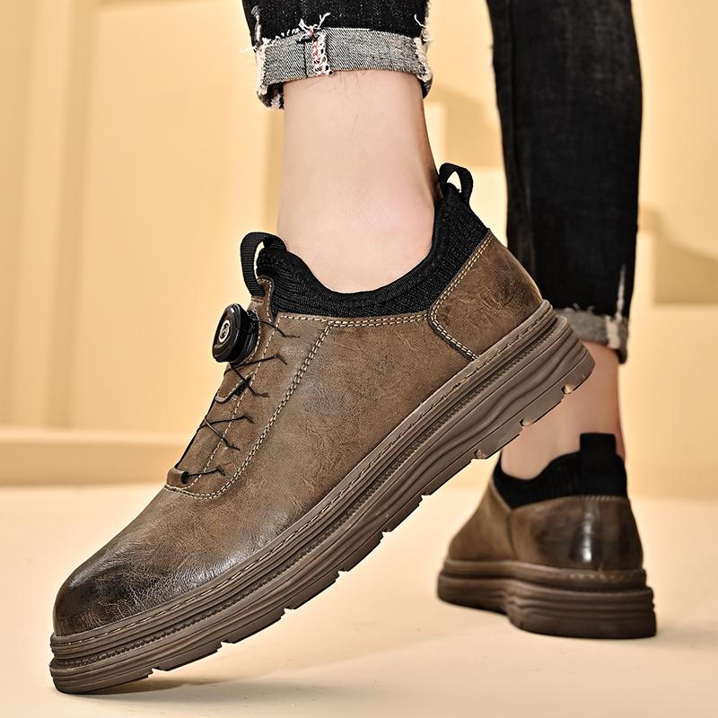 Fashion Outdoor Antiskid Casual Male Leather Shoes Comfortable Sneakers High-quality Oxford Shoes Breathable Walking Shoes Walk Trainers