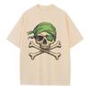 Summer Cotton T Shirt Graphic Tees Baggy Dropped Shoulders Oversized Short Sleeve Design Clothes Pirate Logo Graphic Tops