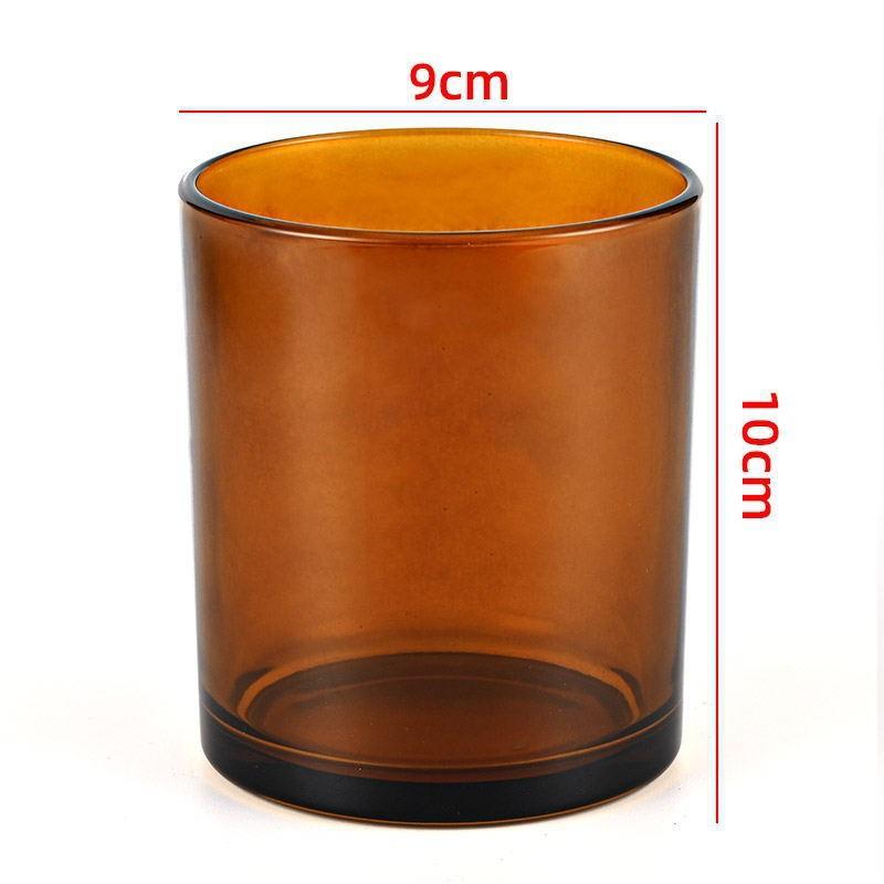 Colored Glass Aroma Candle Jar with Lid