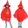 Dětský kostým čarodějnice: Halloweenská sada pláště a čepice s motivem dýně
