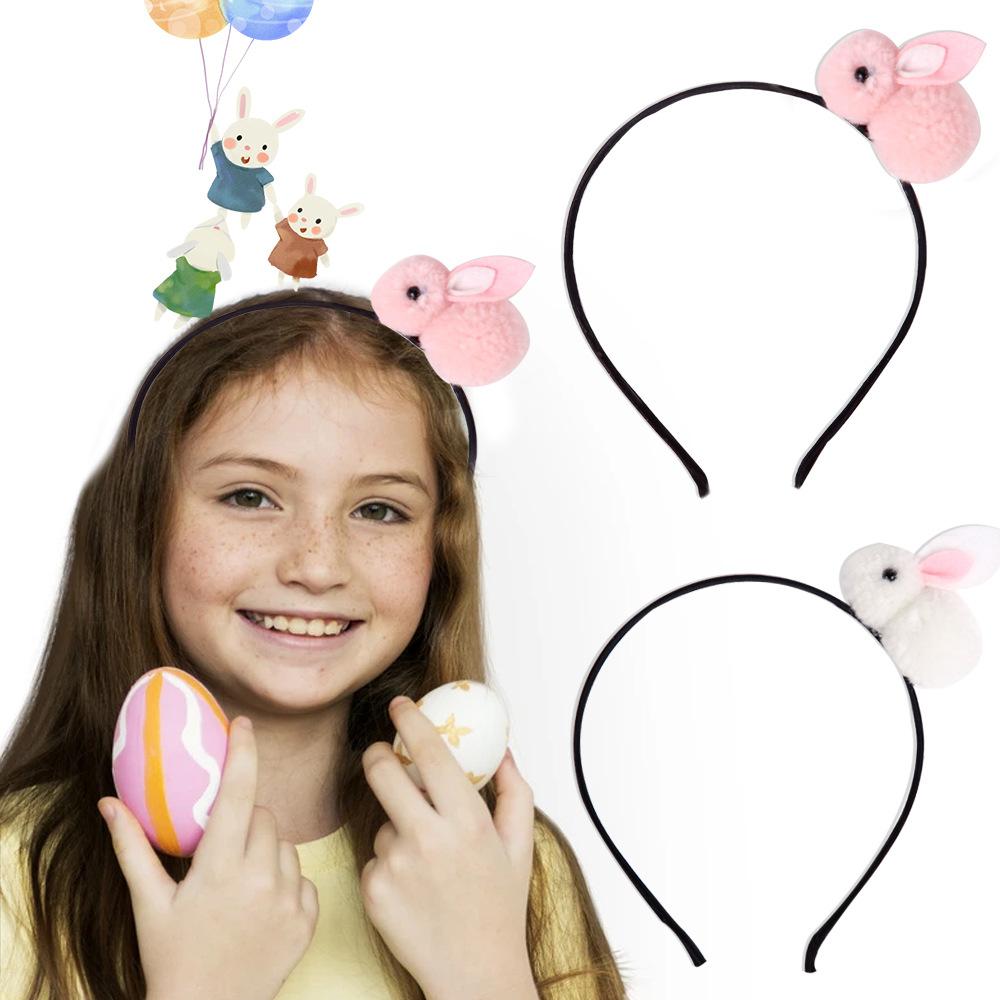 

5Pcs Easter Bunny Headband for Kids Cute Plush Rabbit Hairband Children Hair Ornament Coffee
