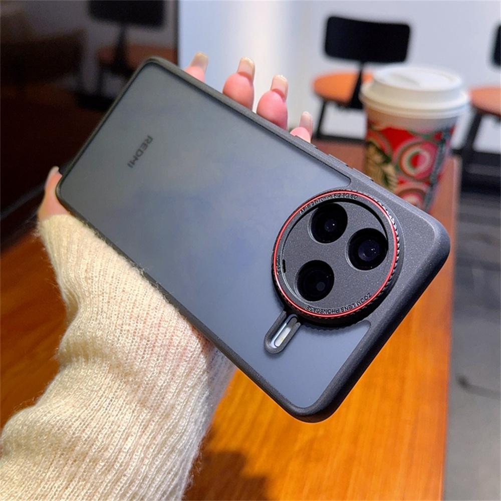 For Xiaomi Redmi K80 5G/Poco F7 Pro 5G Case Red Lens Ring Shockproof TPU+PC Translucent Phone Cover