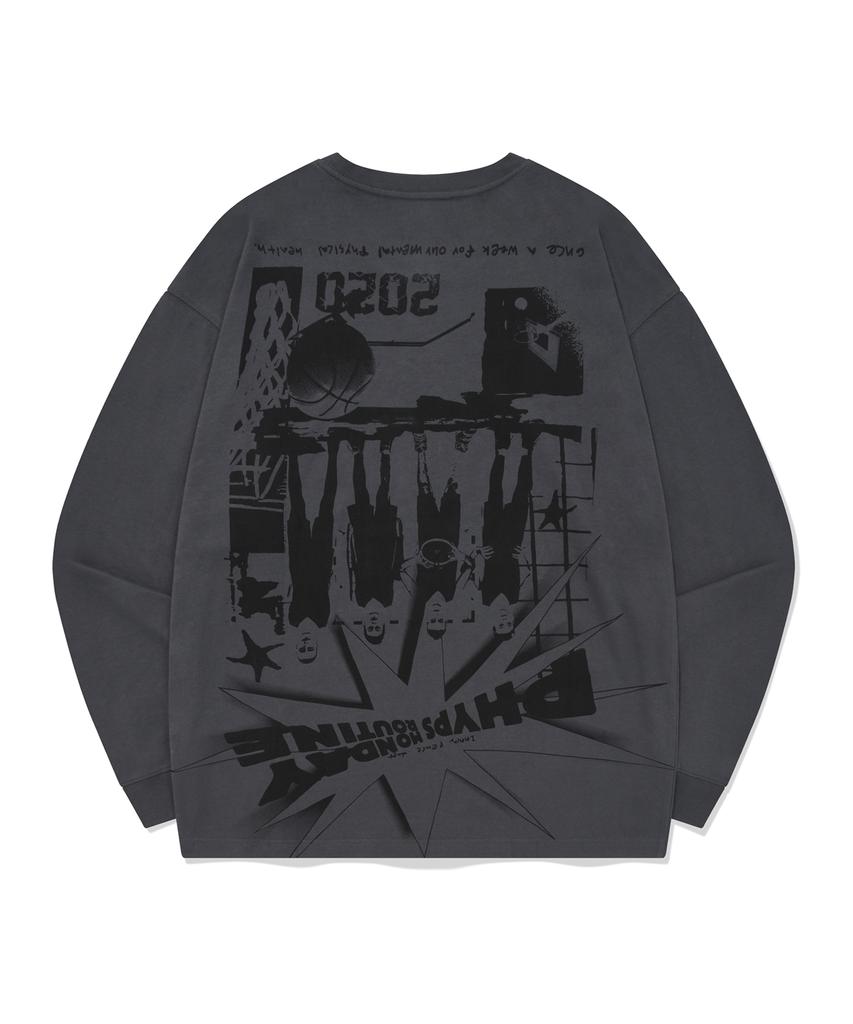Physical Department Cartoon Basketball T-Shirt Blue Charcoal