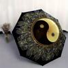 Golden Yin Yang Symbol Decorative  PrintUmbrella, Portable 3-Fold Compact Umbrella,Christmas Gift ES396
