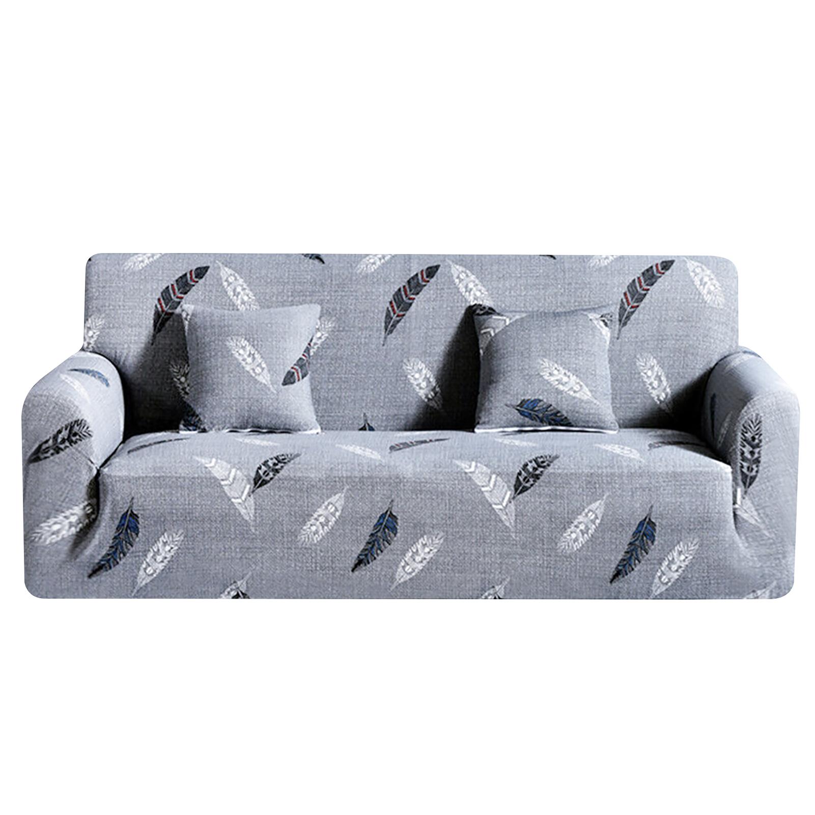Эластичный чехол для дивана, универсальный чехол для дивана с принтом, чехол для двухместного дивана, полиэстеровый защитный чехол для мебели с 1 наволочкой 1-seater 90-140cm