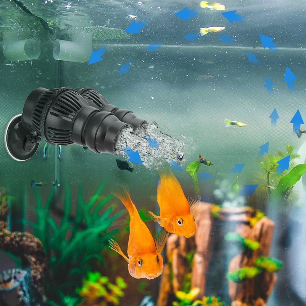 Dual Outlet Aquarium Wave Maker Suction Cup Mount Submersible Powerhead Pump Freshwater Aquariums