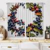 2 Pieces of HD Blueberry Red Fruit Branch Leaf Decoration Curtain White Tie Digital Printed Curtain Home Decoration Style Decora