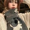 Cute puppy wool knitted scarf female winter Korean atmosphere student couple versatile warm scarf neck protection