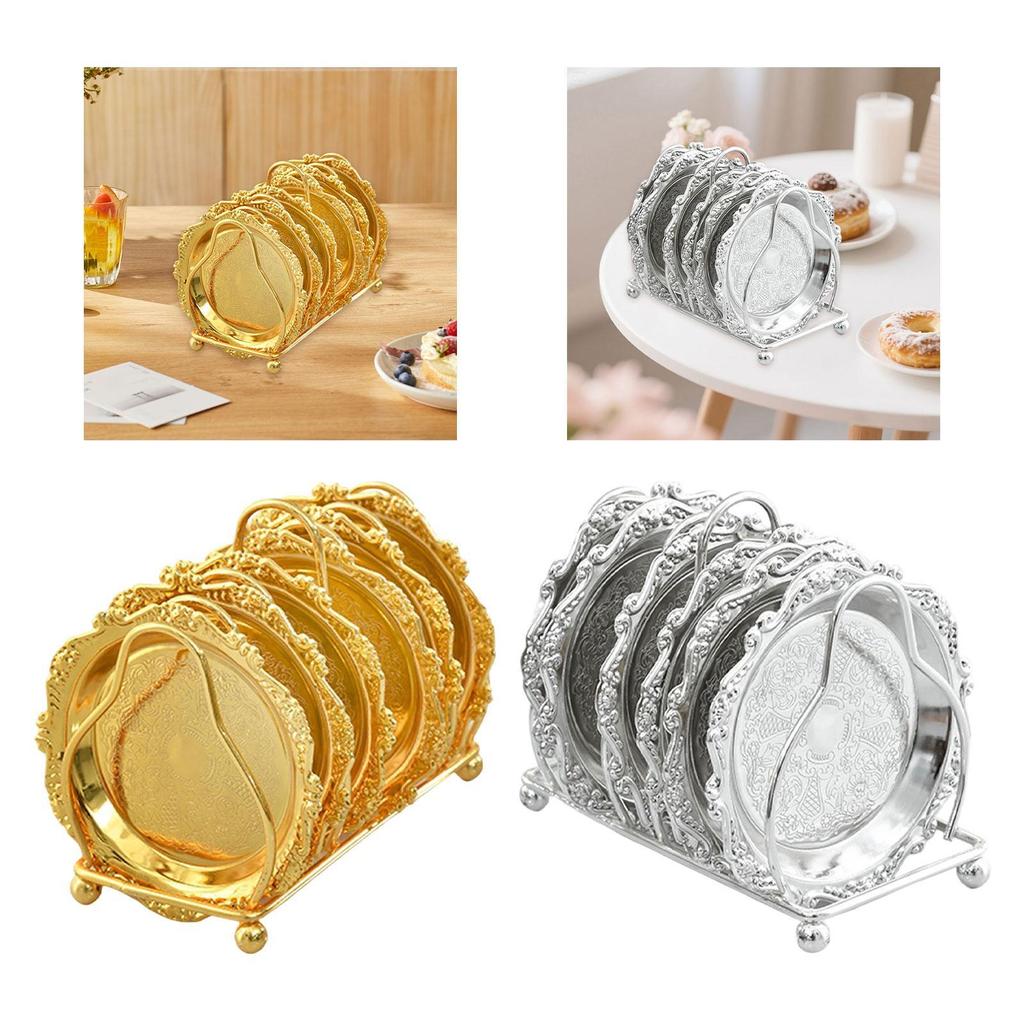 Farmhouse Dessert Tray Stainless Steel Carved Fruit Plate Cake Stand for Party Buffet Table