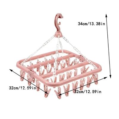 Folding Hangers Multi-Functional Windproof Socks Clip Drying Hangers Household Plastic Clothing Socks Drying Hangers