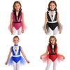 Fete Copii Patinaj Artistic Leotard cu Paiete Rochie Tutu pentru Balet Gimnastică Latină Jazz Dans de Sală Competiție Spectacol