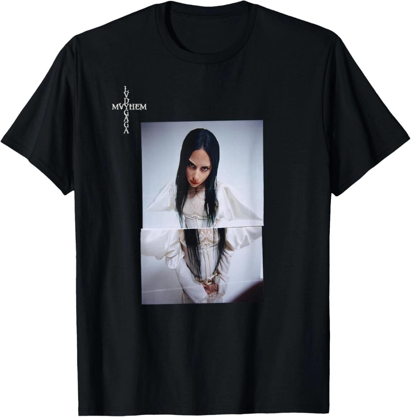 ( Front & Back ) Official Lady Gaga Mayhem Photo 100% Cotton T-shirt Mens Tees Top S