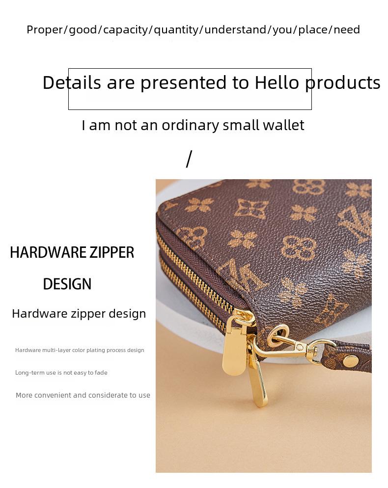 Women's 2023 Large Capacity Double Zipper Clutch Wallet with Letter Print