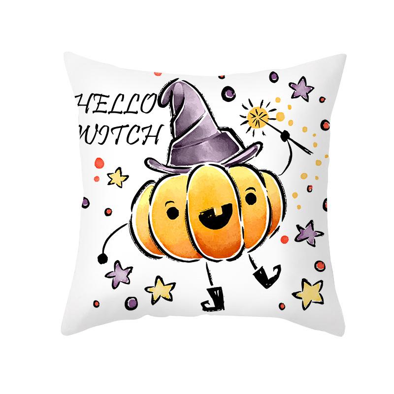 Halloween Pillow Cover Cartoon Pumpkin Head New Peach Skin Cushion Cover Sofa Cushion