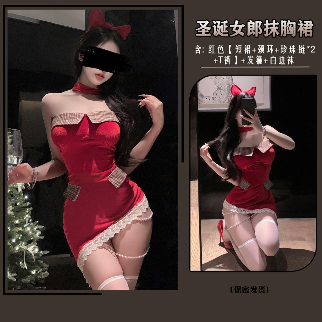 Man Want Original Sex Underwear Christmas Atmosphere Wear Pure Desire Skinny Spice Girl Uniform Dress 8008