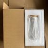 16oz High-Value Transparent Cola Cup with Bamboo Lid & Borosilicate Glass Straw, Logo Printed.