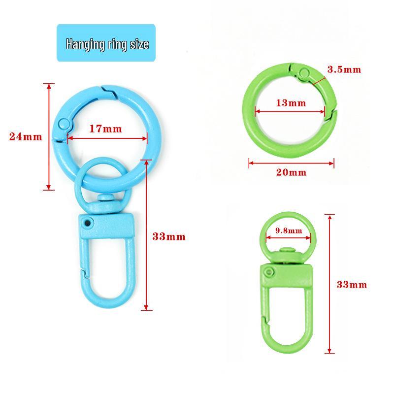 Colorful U-Shaped Metal Spring Buckle Keychain Accessory