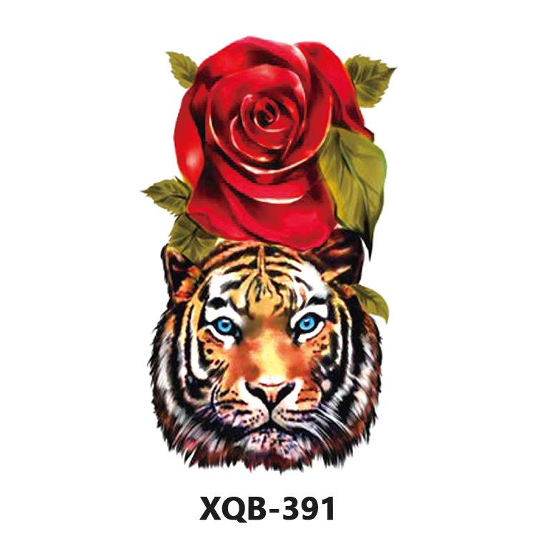Waterproof Black & White Tiger/Wolf Transfer Sticker for Full/Half Arm - Long-lasting Tattoo for Men & Women
