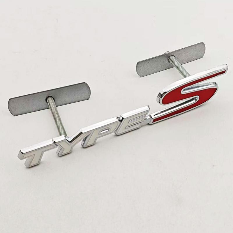 AAALZ1 3D Metal Type S Logo Front Grill Car Emblem Rear Trunk Badge Sticker Decal For Honda Civic Types CRV HRV Accord Fit Accessories