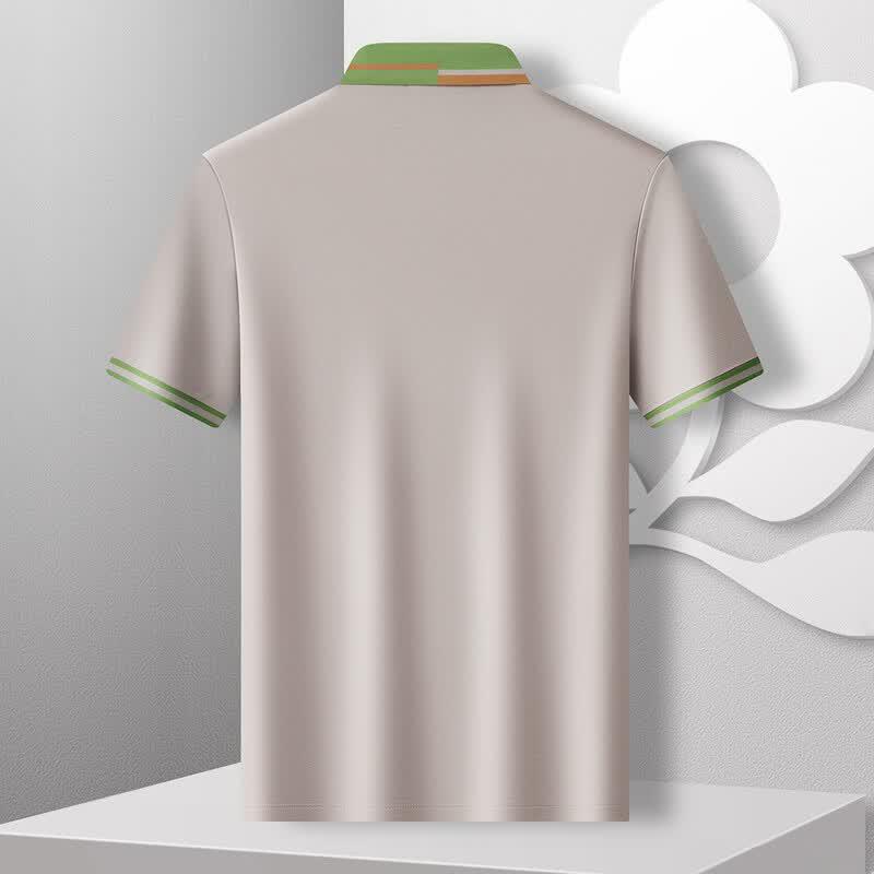 MONTAGUT Men's Silk Blend Embroidered Polo Shirt
