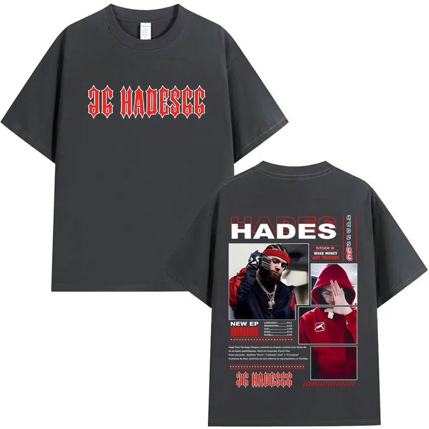 Rapper Hades66 New Merch T Shrit Aesthetic Sports Oversized Tshrit Summer Pop Cotton Hipster Mens Tshirt Y2K Clothes Fans Gift