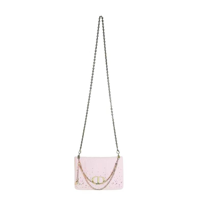 DIOR DIY Style Cosmetic Bag Moon Pink Star Chain Girly Cute Versatile Niche Sweet Fashion Simple Casual Atmosphere Trendy Commuting Chain розовый