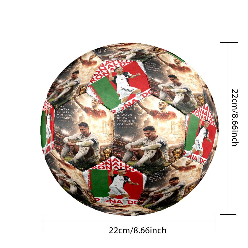 Eredità di Ronaldo Pallone da Calcio Bianco e Nero Taglia 5 Cucito a Macchina Allenamento e Partite Indoor/Outdoor Regalo Commemorativo Perfetto per gli Amanti del Calcio