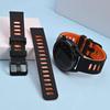 WOCCI 18mm Silicone Rubber Watch Quick Replacement Strap with Black Buckle Band, Release, Two-Tone, Black/Orange