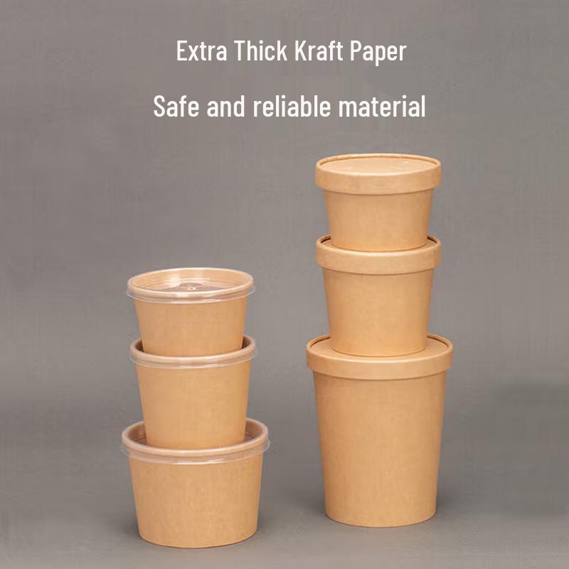 Einweg-Kraftpapier-Schalen & Deckel