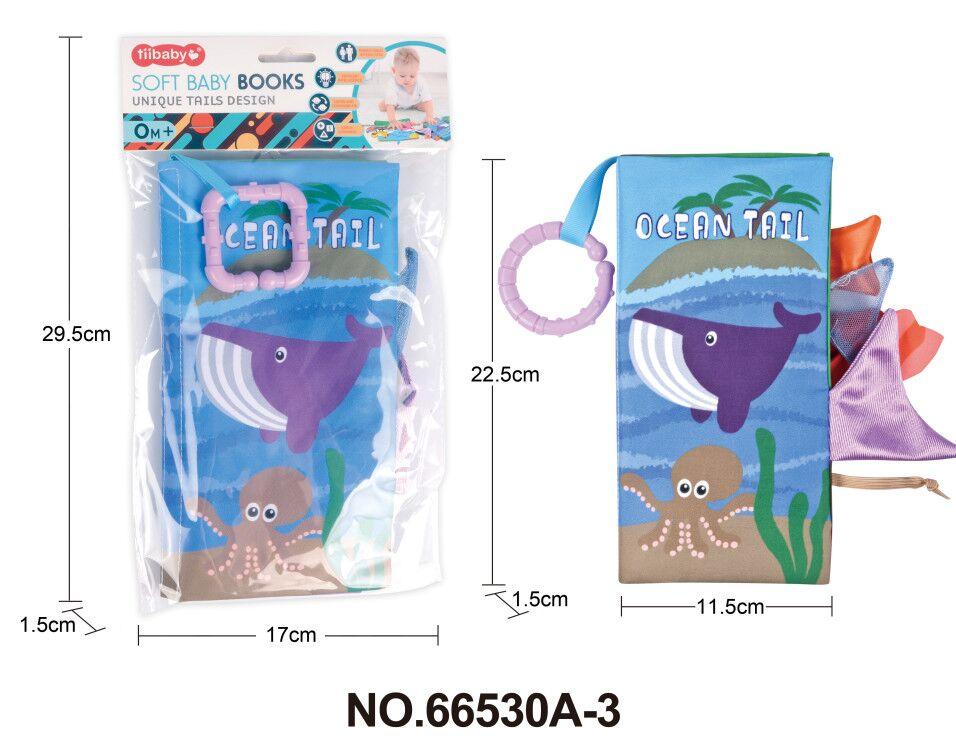 Baby Early Education Toys Tail Cloth Book Puzzle Parent-child Interactive Sound Ring Paper Baby Puzzle Exercise Toys