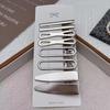 8Pcs/Set Vintage Silver Y2K Hair Clip Set Duckbill Clip Side Clips Retro Hairclip  Women Girls