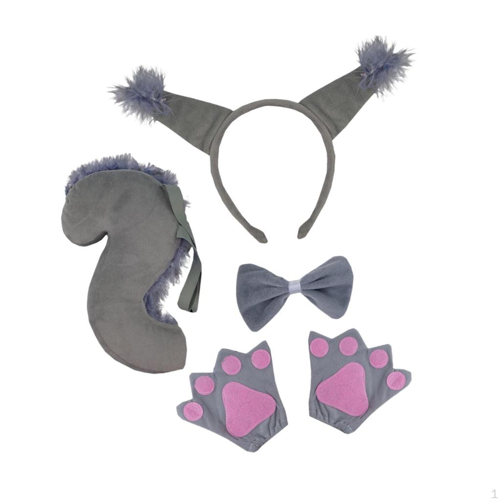 Animal Costume Accessories Set with Ears And Tail for Halloween Events