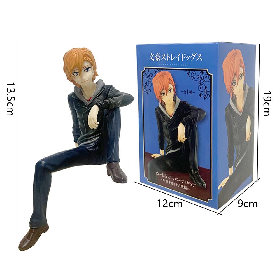New Bungo Stray Dogs Dazai Zhi Nakahara Chuya Sitting Posture Anime Figure PVC Action Figures Model Anime Carto On Model Toy Gif
