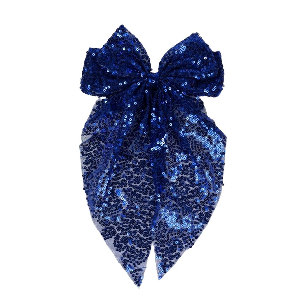 Nou Clip de păr cu fundă mare colorată cu paiete pentru modă feminină, panglică pentru coadă de cal, ac de păr, clip BB, accesorii de păr pentru fete