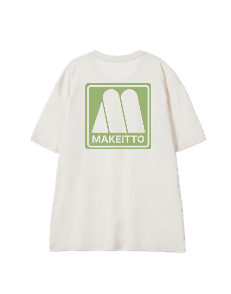 MAKEITTO [Square Logo] Crew Neck Tee_Cream